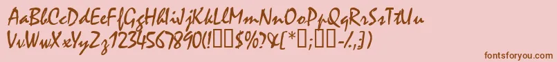 Fonte Waifssk – fontes marrons em um fundo rosa