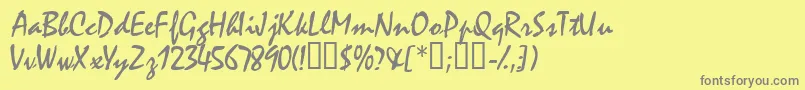 Waifssk Font – Gray Fonts on Yellow Background