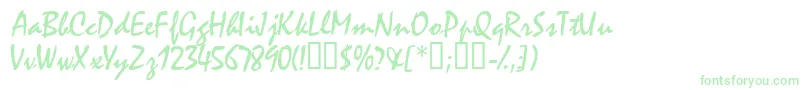 Waifssk Font – Green Fonts on White Background