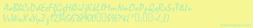 Waifssk Font – Green Fonts on Yellow Background