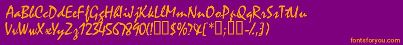 Fonte Waifssk – fontes laranjas em um fundo violeta