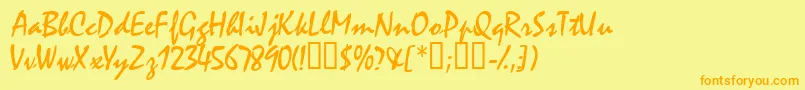 Weitere Informationen zur Waifssk-Schriftart Waifssk-Schriftart – Orangefarbene Schriften auf gelbem Hintergrund