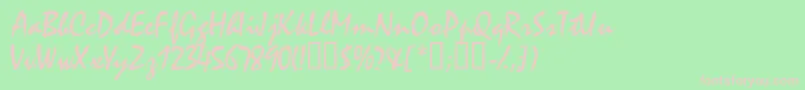 Waifssk Font – Pink Fonts on Green Background