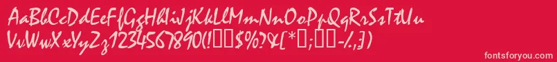 Waifssk Font – Pink Fonts on Red Background