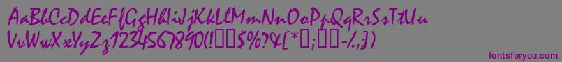 Waifssk Font – Purple Fonts on Gray Background