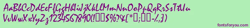 Waifssk Font – Purple Fonts on Green Background