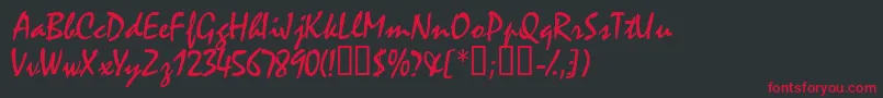 Waifssk Font – Red Fonts on Black Background