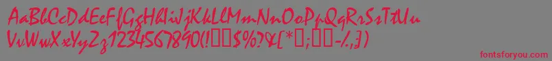 Waifssk Font – Red Fonts on Gray Background