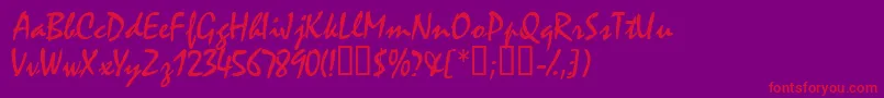 Waifssk Font – Red Fonts on Purple Background
