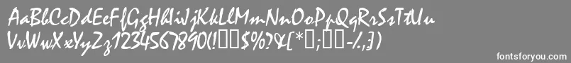 Waifssk-Schriftart – Weiße Schriften auf grauem Hintergrund