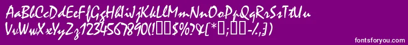 Waifssk-Schriftart – Weiße Schriften auf violettem Hintergrund