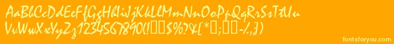 More about Waifssk Font Waifssk Font – Yellow Fonts on Orange Background