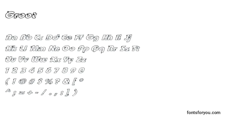 Шрифт Groot – алфавит, цифры, специальные символы