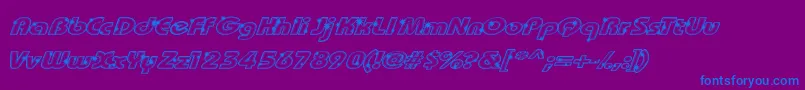Groot-fontti – siniset fontit violetilla taustalla