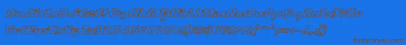Groot-Schriftart – Braune Schriften auf blauem Hintergrund
