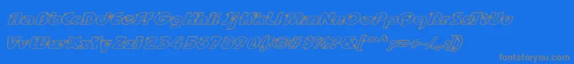 Groot-fontti – harmaat kirjasimet sinisellä taustalla