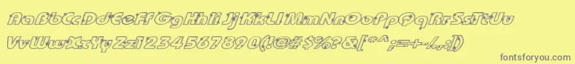 Groot-fontti – harmaat kirjasimet keltaisella taustalla
