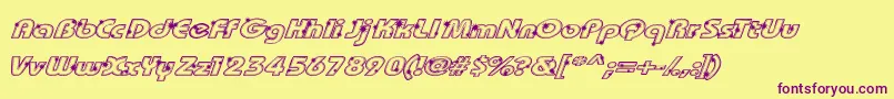 Groot Font – Purple Fonts on Yellow Background