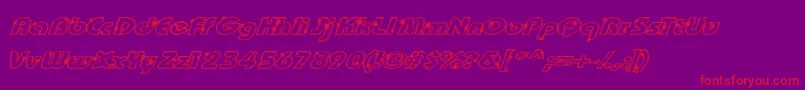 Police Groot – polices rouges sur fond violet