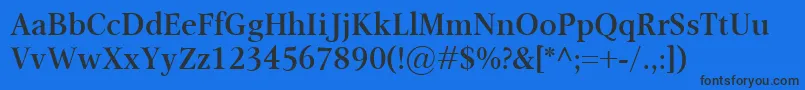 OmnibusSemibold Font – Black Fonts on Blue Background