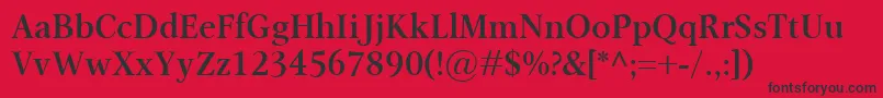Czcionka OmnibusSemibold – czarne czcionki na czerwonym tle