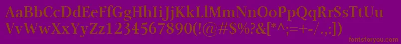 OmnibusSemibold Font – Brown Fonts on Purple Background