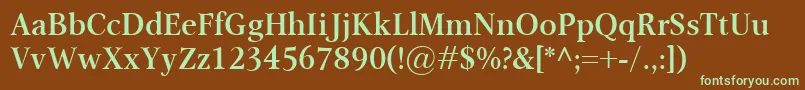 OmnibusSemibold Font – Green Fonts on Brown Background