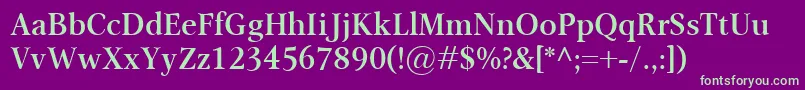 OmnibusSemibold Font – Green Fonts on Purple Background