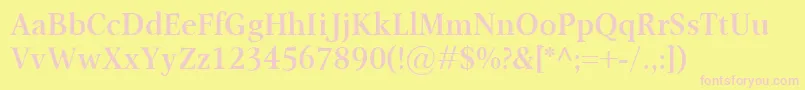 OmnibusSemibold Font – Pink Fonts on Yellow Background