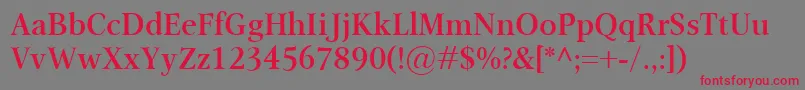 OmnibusSemibold Font – Red Fonts on Gray Background
