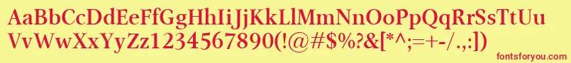 OmnibusSemibold Font – Red Fonts on Yellow Background