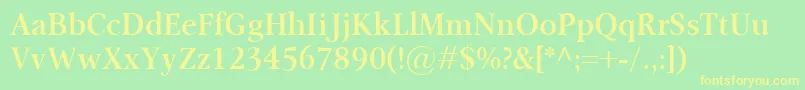 OmnibusSemibold Font – Yellow Fonts on Green Background