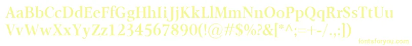 OmnibusSemibold Font – Yellow Fonts on White Background