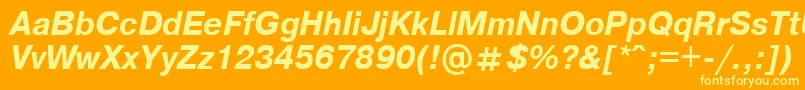ArtsanscBolditalic-Schriftart – Gelbe Schriften auf orangefarbenem Hintergrund