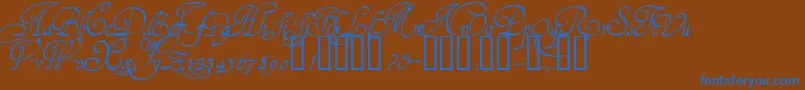 1610CancellarescaLim Font – Blue Fonts on Brown Background