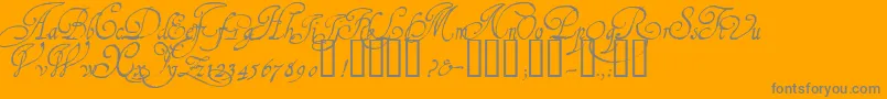 1610CancellarescaLim-Schriftart – Graue Schriften auf orangefarbenem Hintergrund