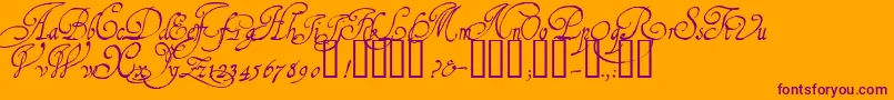 1610CancellarescaLim Font – Purple Fonts on Orange Background