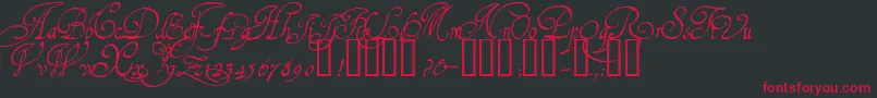 1610CancellarescaLim-Schriftart – Rote Schriften auf schwarzem Hintergrund