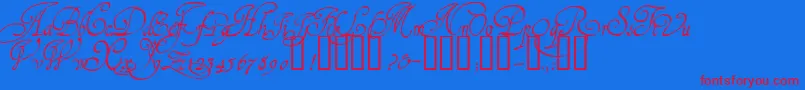 1610CancellarescaLim Font – Red Fonts on Blue Background