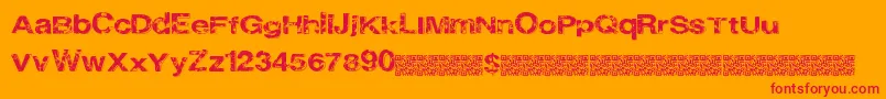 Cityheights-Schriftart – Rote Schriften auf orangefarbenem Hintergrund