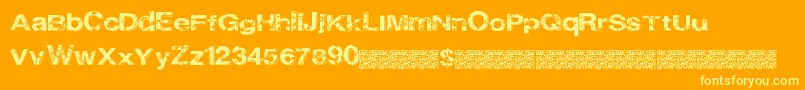 Cityheights-Schriftart – Gelbe Schriften auf orangefarbenem Hintergrund