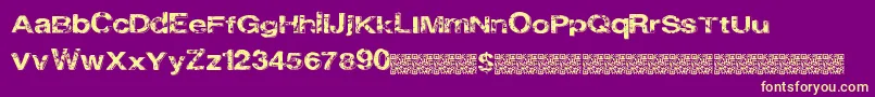 Cityheights-Schriftart – Gelbe Schriften auf violettem Hintergrund