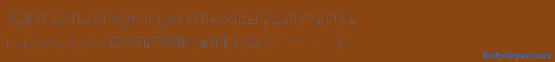 Fonte ConstruthinvismRegular – fontes azuis em um fundo marrom