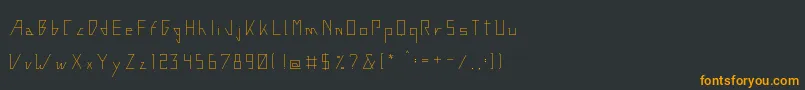 Fonte ConstruthinvismRegular – fontes laranjas em um fundo preto