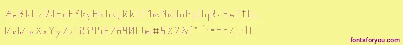 フォントConstruthinvismRegular – 紫色のフォント、黄色の背景