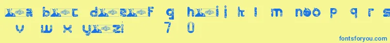 FtfMintheeLimo-Schriftart – Blaue Schriften auf gelbem Hintergrund