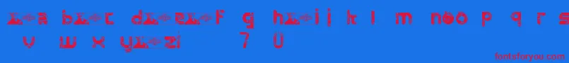FtfMintheeLimo Font – Red Fonts on Blue Background