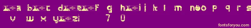 FtfMintheeLimo-fontti – keltaiset fontit violetilla taustalla