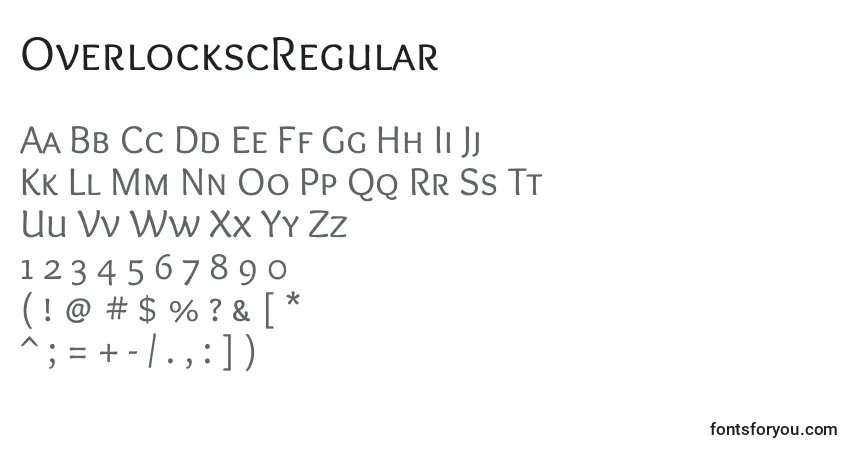 Fuente OverlockscRegular - alfabeto, números, caracteres especiales