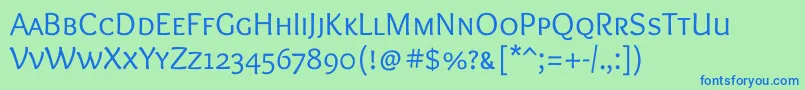 OverlockscRegular Font – Blue Fonts on Green Background